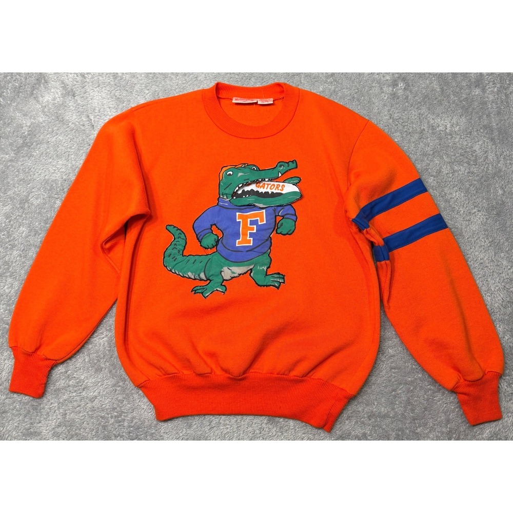 Vintage Nutmeg Mills Sweatshirt Mens M Orange Florida Gators Albert Mascot 80s